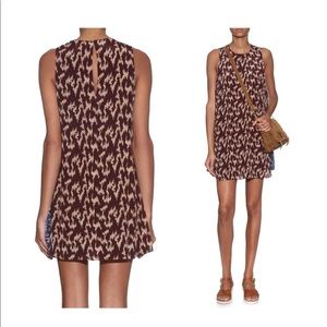 Elizabeth and James Maroon Silk Mini Dress